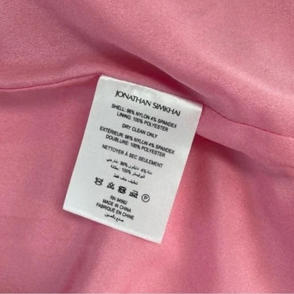 Jonathan Simkhai Kylo Cut Out Pink Blazer Mini Dress, NWT Size 6 - Picture 9 of 13